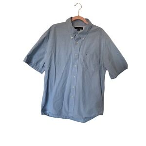 Tommy Hilfiger Men's size XL Light Blue Cotton Button- Up Short Sleeve shirt